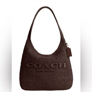 Coach Dark Brown Textured Shoulder Bag